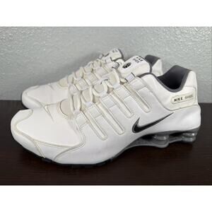 Nike Men's Shox NZ Leather White Cool Grey Running Shoes 378341-102 Size 12